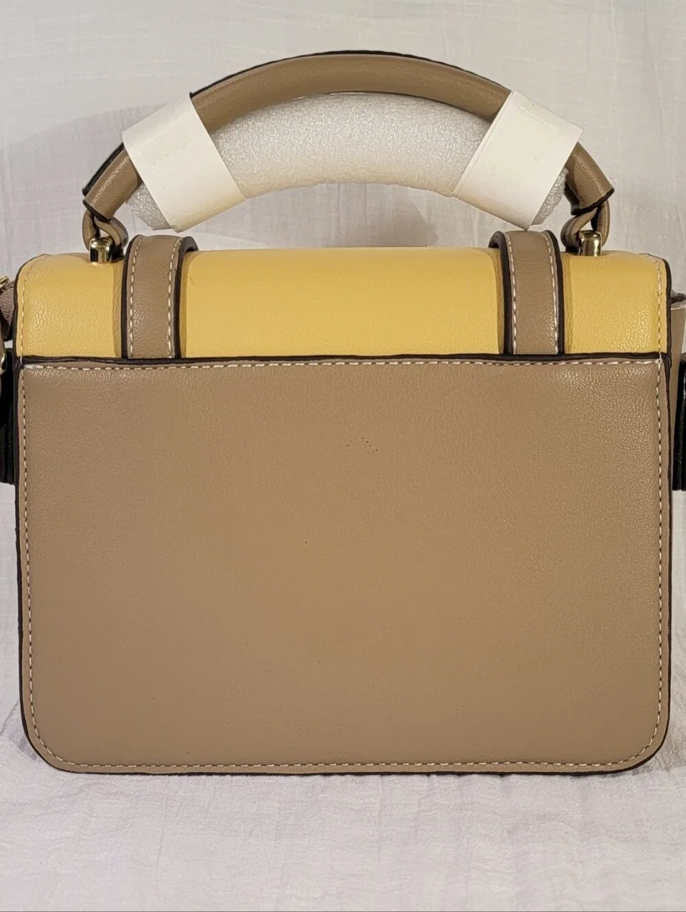 Robo & Tifeni Yellow And Khaki Mini Top Handle Crossbody Bag NWT